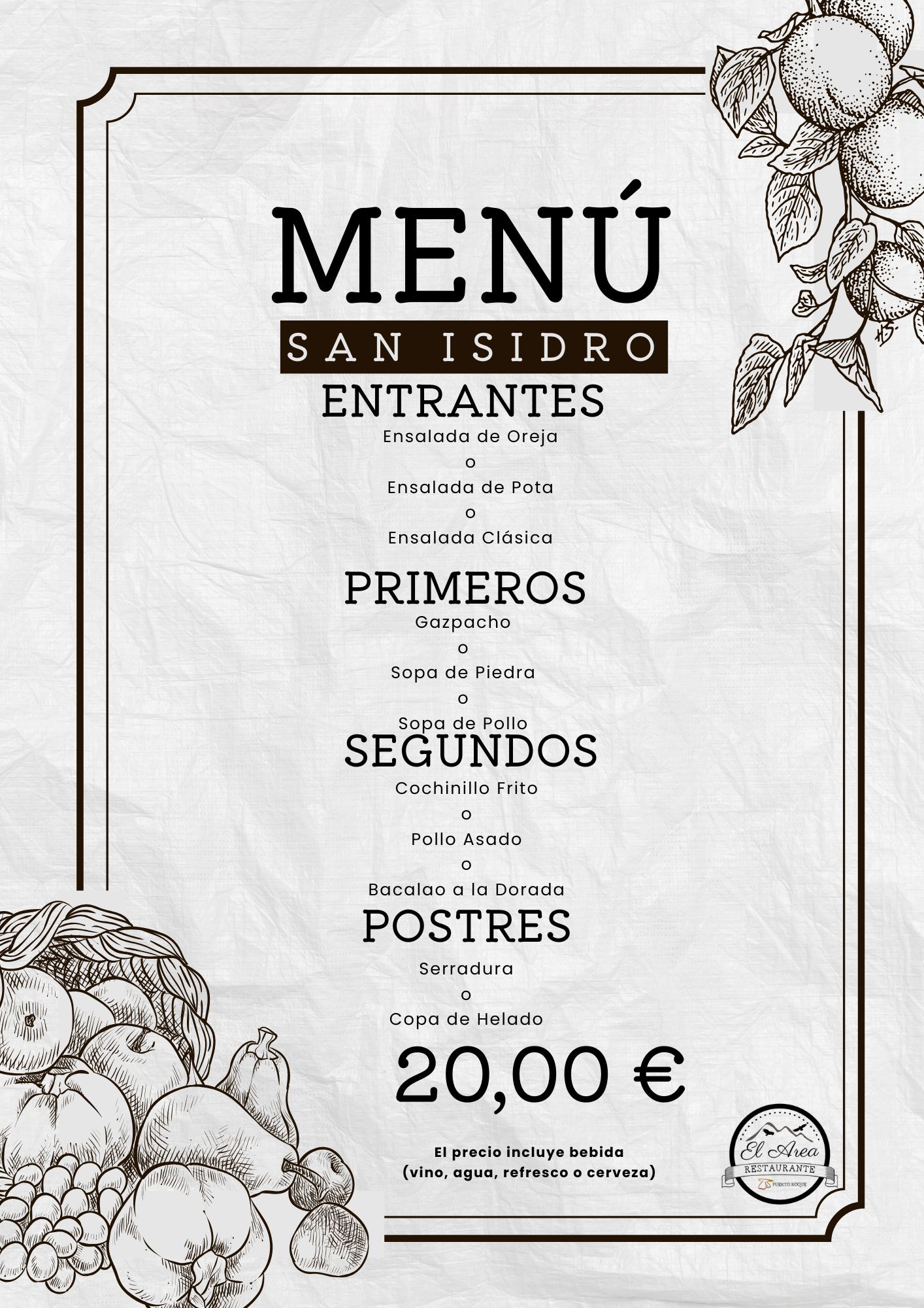 Menú Restaurante Comida Sencillo Simple Ilustrado Blanco y Negro (1)